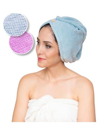 Spaetzen 2x Haarturban + free makeup remover |Turban cloth hair towel microfiber towel hair band |Microfiber with buttons |fast drying - Buy Online on GoSupps.com