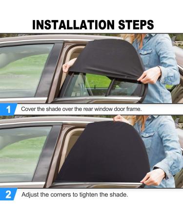 Pemotech Car Window Shades - UV Sun Protection for Kids, Adults, and Pets - Large Size (39.8 x 27.2) - Fits 98% of Cars - Buy Online on GoSupps.com