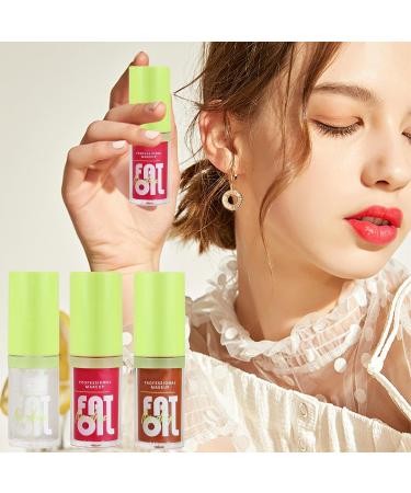 3PCS Fat Lip Oil Set - Long Lasting Glitter Liquid Lip Gloss - Moisturizing Tinted Plumper & Hydrating Lip Balm - Buy Online on GoSupps.com