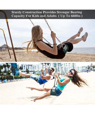 AGPTEK Swing Seat 77.2 x 15 x 0.7cm - Green | Yard Swing for Kids & Adults | Metal Triangle Ring | 300KG Weight Limit - Buy Online on GoSupps.com