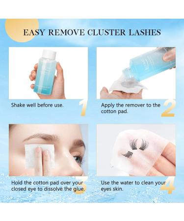 QUEWEL Lash Clusters Glue Remover 150ml Cluster Lashes Remover for Eyelash Clusters Gentle Water-Oil Texture DIY Eyelash Bond Removal No Irritation Quick Dissolves Less than 60s 1 count (Pack of 1) Cluster Lashes Remover - Buy Online on GoSupps.com