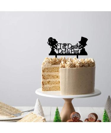 Till Death Do Us Part Cake Topper- Acrylic Mr and Mrs Skull Wedding Cake Topper Halloween Party Decorations Day of the Dead Sign - Buy Online on GoSupps.com
