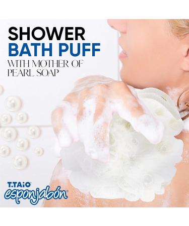 Taio Esponjabon Shower Bath Puff - Mother of Pearl Loofah Luffa Body Wash Ball - Buy Online on GoSupps.com