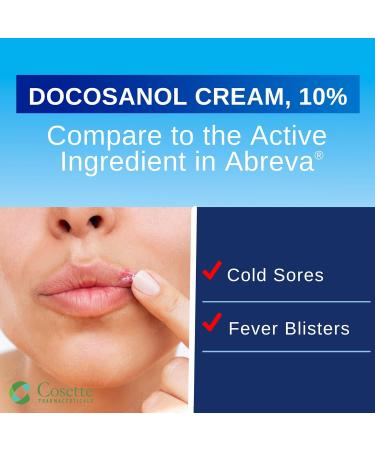 Cosette Cold Sore/Fever Blister Treatment for Face or Lips with Docosanol Cream 10% - Treatment Cream for Cold Sore/Fever Blister - 0.07 oz Pump Bottle (2) - Buy Online on GoSupps.com