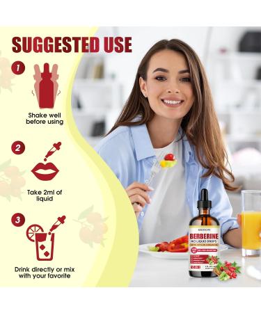 12-in-1 Berberine Supplement Liquid Drops 2 Fl Oz, 3000mg Liposomal Berberine HCL Complex with Ceylon Cinnamon Plus Turmeric, High Absorption Berberine Drops 2 Fl Oz (Pack of 1) - Buy Online on GoSupps.com