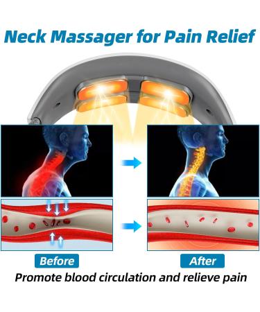 Portable Neck Massage Device with Heat - 6 Modes 9 Intensity Levels for Pain Relief | Instant Relaxation & Comfort - Buy Online on GoSupps.com