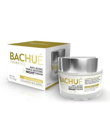 BACHU Anti-Aging Triple Restore Night Cream | Triple Lipid+Q10 Moisturizer with Ceramide & Collagen - Fragrance-Free 1.7 Fl Oz - Ideal for All Skin Types - Buy Online on GoSupps.com