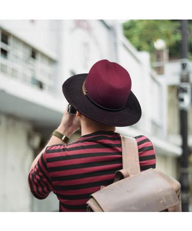 Gossifan Gradient Color Fedora Panama Hat Burgundy/Black - Medium - Buy Online on GoSupps.com