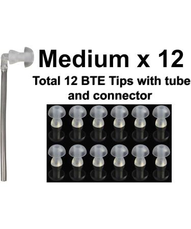 FCS Silicone Ear Tips for Hearing Aids - Medium Replacement Earplugs with Connectors (12 Pack - Buy Online on GoSupps.com