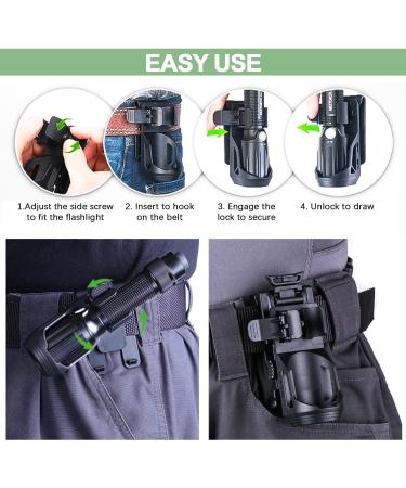 Black PVC Flashlight Holder & Holster Bag - Fits 2.5-3 cm Flashlights | Durable Plastic Design - Buy Online on GoSupps.com