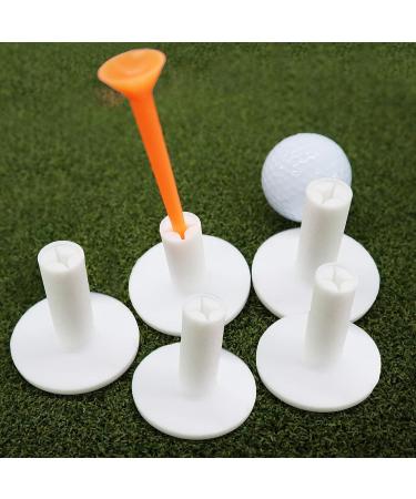 FINGER TEN Golf Rubber Tee Driving Range 5 Pack - Indoor/Outdoor Practice Mat Tee Adaptor Set - White/Black Tee Holder for Hitting Mats, 1.5 Size - Buy Online on GoSupps.com