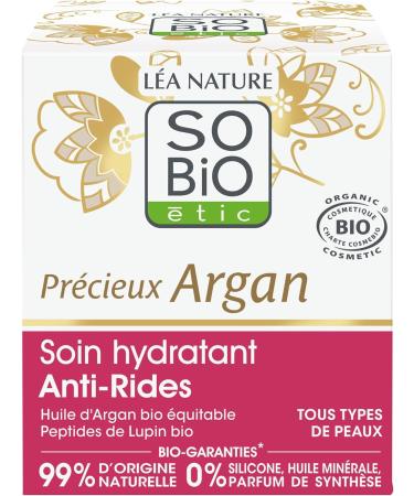  So'Bio tic L A NATURE SO BiO tic | Anti-Wrinkle Day Moisturizer Precious Argan | Reduces wrinkles and tones the skin | Organic Argan Oil | 99% natural origin | Made in France | Pack of 2 x 50 ml - Buy Online on GoSupps.com