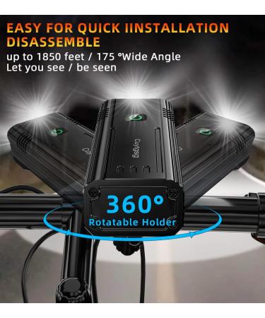 2023 New 6 LED 9000 Lumen Super Bright Bike Lights - 360 Rotatable Headlight | 10 Modes, 24+ Hrs Runtime, USB Rechargeable, Waterproof | Free Taillights | Night Riding Bicycle Light - Buy Online on GoSupps.com