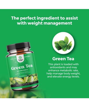 Pure Green Tea Extract Capsules for Weight Loss and Metabolism Boost - Natural Detox Cleanse for Fast Results - Men and Women - Buy Online on GoSupps.com