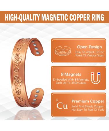 Magnetic Therapy Copper Bracelet for Men | Relieve Arthritis & Carpal Tunnel Pain - Buy Online on GoSupps.com