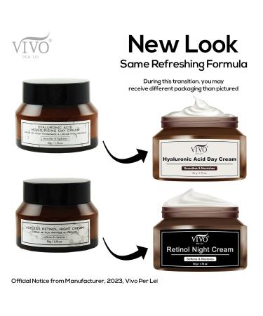 Vivo Per Lei Hyaluronic Acid & Retinol Night Cream Combo - Women's Skin Care Set | 1.76 Oz / 50 G - Shop Now - Buy Online on GoSupps.com