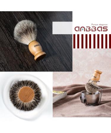 Anbbas Badger Hair Shaving Brush Set - Classic Wet Shaving Kit with Bowl & Holder | Perfect Men's Gift - Buy Online on GoSupps.com