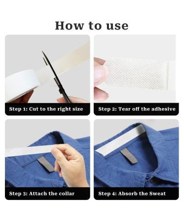 Disposable Collar Protector Sweat Pads - Self-Adhesive Neck Liner for Shirts - 2 Roll Set - Buy Online on GoSupps.com