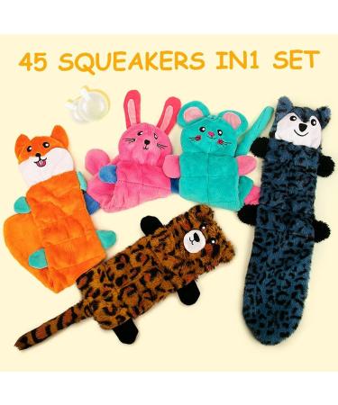 AWOOF No Stuffing Dog Toy 5 Pack Crinkle Squeaky Dogs Teething Chew Toys Set for Small Medium Large Breed Puppies Aggressive Chewers Durable Birthday Interactive Plaything Dogs Doggies Toys Land animals - Buy Online on GoSupps.com