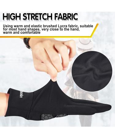 Aohan Unisex Windproof Winter Running Gloves - Touchscreen Anti-Slip Sports Gloves for Cycling Hiking Climbing Skiing | Men & Women | Black L-XL - Buy Online on GoSupps.com