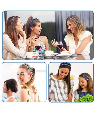 Fashionable Rhinestone Hair Bands - 4-Piece Elegant Double Crystal Headbands for Women & Girls | Slide-Resistant Hair Accessories - Buy Online on GoSupps.com