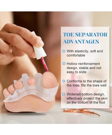 4-Piece Silicone Toe Spreader & Separator | Hammer Toe Correction for Hallux Valgus | Unisex Transparent Design - Buy Online on GoSupps.com