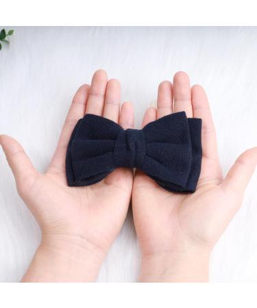 Andelaisi Vintage Bow Hair Barrettes Bow Hair Clips Winter Thick Hair Clip Barrette Retro Bowknot Hair Accessory for Women and Girls Headdress (Navy blue) Blue Navy - Buy Online on GoSupps.com