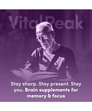Vital Peak Brain Peak - Brain Supplements for Memory and Focus - Supports Brain Health - with Niacin GABA Alpha GPC L-Tyrosine Bacopa Monnieri - Vegan Gluten Free Dairy Free - 60 Capsules - Buy Online on GoSupps.com