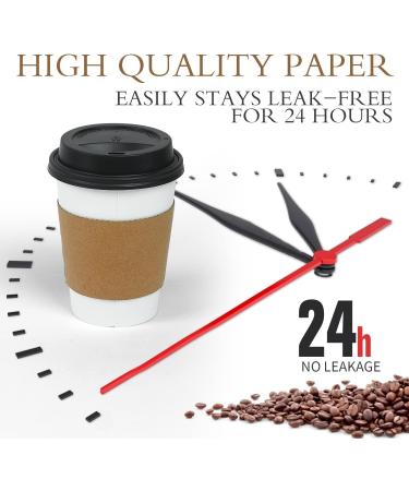 Ginkgo 12 oz Disposable Paper Coffee Cups - 100 Pack | Includes Lids and Sleeves | Ideal for Home, Office, Wedding, and Cafes | White/Brown/Black - Buy Online on GoSupps.com