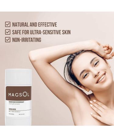MAGSOL Natural Deodorant for Men & Women - Mens Deodorant with Magnesium - Perfect for Ultra Sensitive Skin Aluminum Free Deodorant for Women Baking Soda Free (2 Pack Bundle: Sandalwood & Hunter) - Buy Online on GoSupps.com