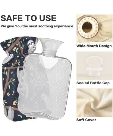 Sloths Hot Water Bottle with Cover 2L - Large Heat Pack for Pain Relief & Cramps - Soft Cozy Design for Comfort - Ideal for Home & Travel - Buy Online on GoSupps.com
