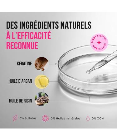 Kerargan - S rum Capillaire Ultra R parateur la K ratine pour Cheveux Ab m s - Protecteur Lissant - Huiles Naturelles de Ricin Macadamia Argan - Sans Sulfate OGM Huile Min rale - 50ml - Buy Online on GoSupps.com