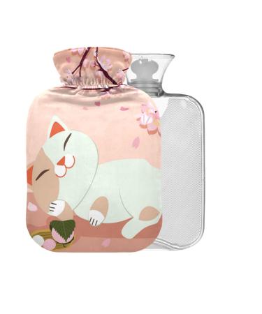 Maneki Hot Water Bottle with Cover 1 l Small Hot Water Bag for Pain Relief Hot and Cold Compress BPA Free