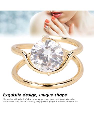 Rhinestones Fingernail Rings Women Finger Nail Rings Electroplated Copper Nail Rings Exquisite Stylish Nail Art Rings for Dancing Party (3053 gold) - Buy Online on GoSupps.com