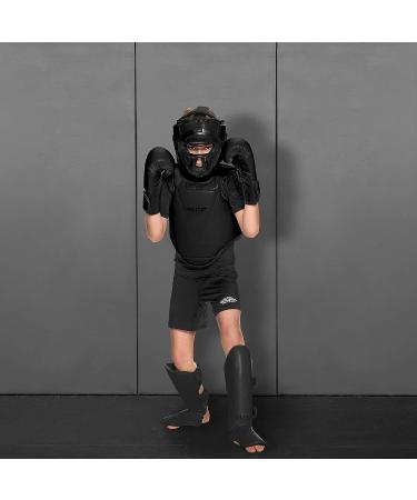 Kids Boxing Chest Guard for Age 4-8 | Kickboxing, Muay Thai, Krav Maga | MMA Sparring Shield | Black - Buy Online on GoSupps.com