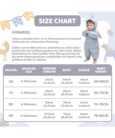 Baby Winter Hooded Snowsuit Jumpsuit | Toddler Boys Girls Fleece Coat Outfits | 9-12 Months Grey - Buy Online on GoSupps.com