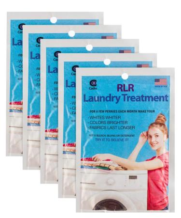 RLR Natural Powder Laundry Detergent  Whitens, Brightens, Refreshes Baby Cloth Diapers, Musty Towels, Workout Clothes - Non-toxic, Fragrance-Free For Sensitive Skin (Pack of 5)