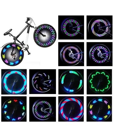Rottay Bike Wheel Lights, Bicycle Wheel Lights Waterproof RGB Ultra Bright Spoke Lights 14-LED 30pcs Changes Patterns -Safety Cool Bike Tire Accessories Kids Adults-Visible from All Angle 2-pack
