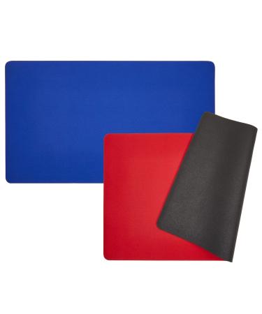 Card Game Mats, Red and Blue TCG Playmats (24 x 14 in, 2 Pack)