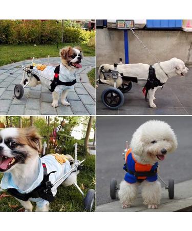 Adjustable Dog Wheelchair Two Wheels Pet Cart Animal Rehabilitation Cart for Handicapped Hind Legs Pet Exercise Wheels Lightweight Easy Assemble X - Small - Buy Online on GoSupps.com