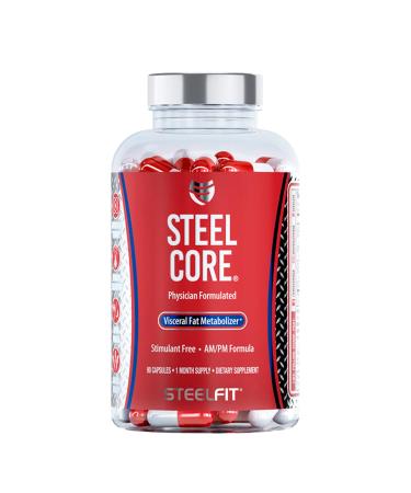 SteelFit Steel Core | Stimulant-Free Fat Burner & Weight Loss Supplement | Targets Belly Fat Boosts Metabolism | 90 Count (1-Month Supply)