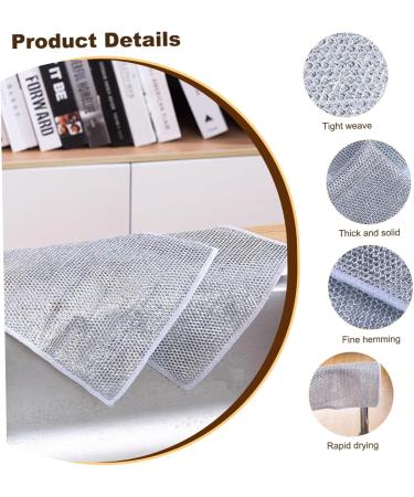 20PCS Steel Wool Scrubber Wire Dishwashing Rag 8x8 Oil Resistant Non Scratch Steel Wool Pads Dual Layer Fast Drying Reusable Wet and Dry Steel Scrubber - Buy Online on GoSupps.com