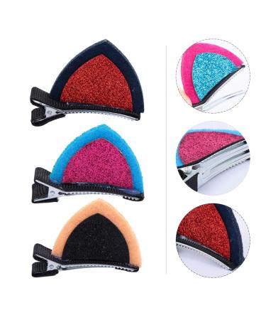Frcolor Cat Ear Hair Clips - 6 Pairs Glittery Fabric Clips for Girls & Women | Perfect for Daily Wear Parties & Cosplay - Buy Online on GoSupps.com