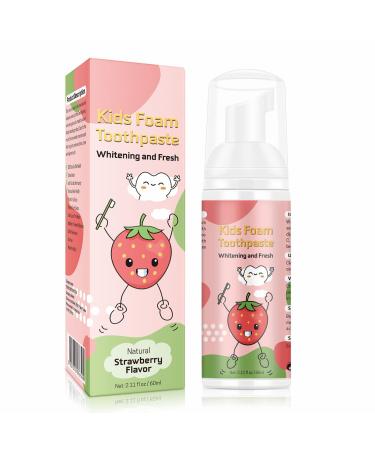 Foam Toothpaste Kids  Toothpaste for U Shaped Toothbrush  Low Fluoride Toddler Toothpaste with Strawberry Flavor for Electric Toothbrush for Children Kids Age 3 and Up Strawberry 1 pack