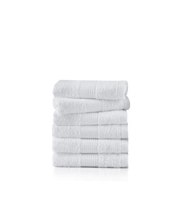 LANE LINEN 6 Pc Hand Towels for Bathroom Set, 100% Cotton Super Absorbent Bathroom Hand Towel Set, Ultra Soft Premium Hotel Quality - White 6 Piece Hand Towel White
