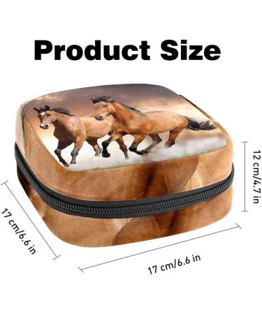 Shop Women's Animal Running Horses Binding-Up Bags | Stylish Menstrual Storage with Zip Pockets - Multi-Functional Tampon Pouches - Buy Online on GoSupps.com