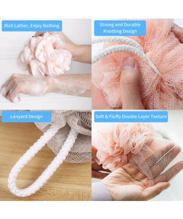 6pcs Bath Loofahs Shower Sponge - Exfoliating Bath Puffs for Men and Women in 6 Colors - Buy Online on GoSupps.com