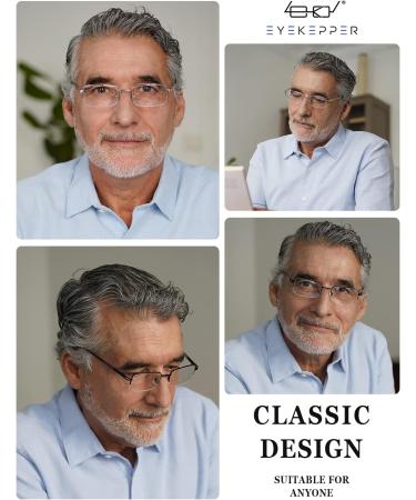 Eyekepper 5-Pack Rectangle Metal Half-Rim Reading Glasses | Spring Hinges +2.5 +2.50 | Computer Readers | International Shipping - Buy Online on GoSupps.com