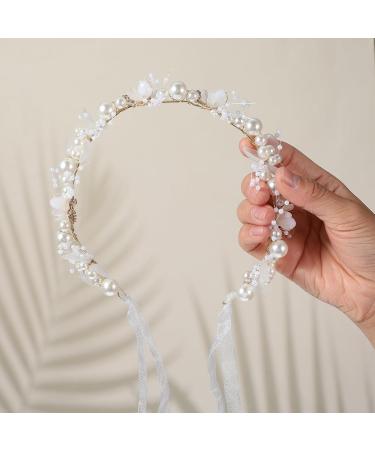 WY LIGHTING LEVEL Flower Girl Headband Head Piece Flower Girl Headpiece Flower Girl Headband for Wedding Party Princess Flower Girls and Bridesmaid Crown Wedding Party Hair Accessory - Buy Online on GoSupps.com