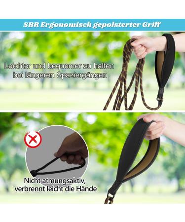 Aystkniet Bungee Dog Leash - Shock-Absorbing Padded Handle Reflective 3m-30m for Medium & Large Dogs - Durable Brown Drag Line - Buy Online on GoSupps.com